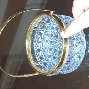 Crystal Bowl with Gold Rim for enternaining,put Ice,jewellwrt,barhroom